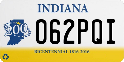 IN license plate 062PQI
