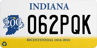 IN license plate 062PQK