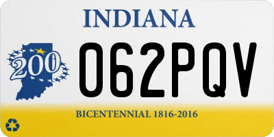 IN license plate 062PQV