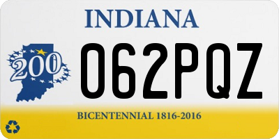 IN license plate 062PQZ