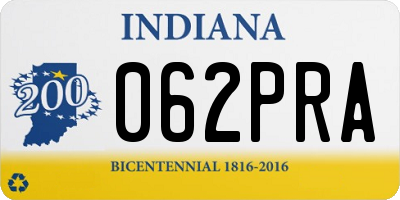 IN license plate 062PRA