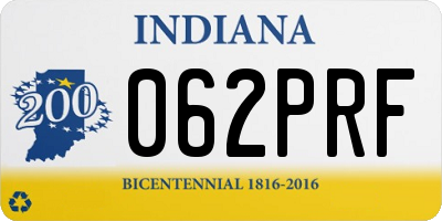 IN license plate 062PRF