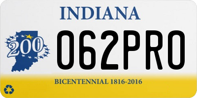IN license plate 062PRO