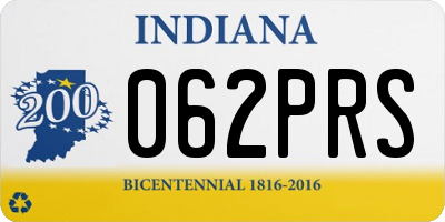 IN license plate 062PRS