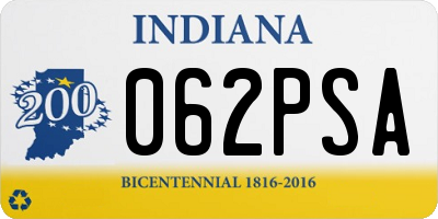 IN license plate 062PSA