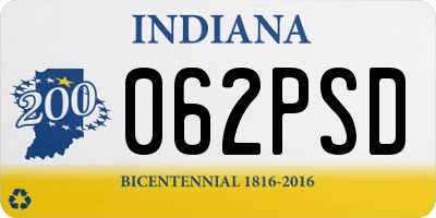 IN license plate 062PSD