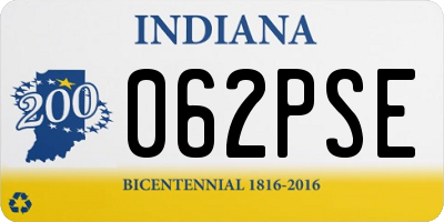 IN license plate 062PSE