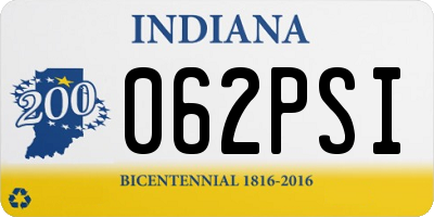 IN license plate 062PSI
