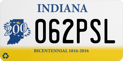 IN license plate 062PSL