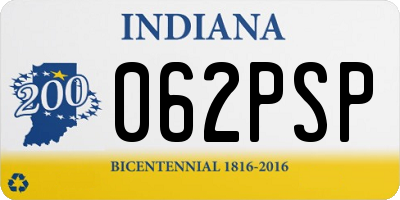 IN license plate 062PSP
