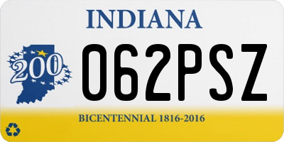 IN license plate 062PSZ