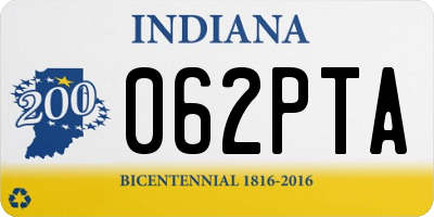 IN license plate 062PTA