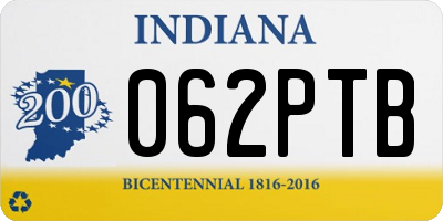 IN license plate 062PTB