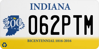 IN license plate 062PTM