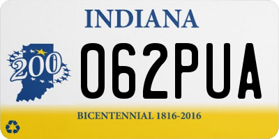 IN license plate 062PUA