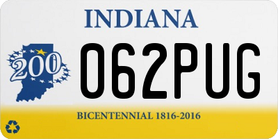 IN license plate 062PUG