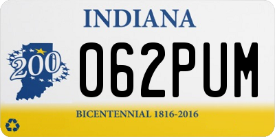 IN license plate 062PUM