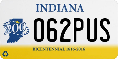 IN license plate 062PUS