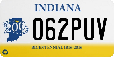 IN license plate 062PUV
