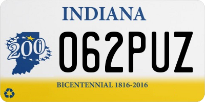 IN license plate 062PUZ