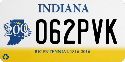 IN license plate 062PVK