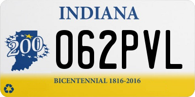 IN license plate 062PVL