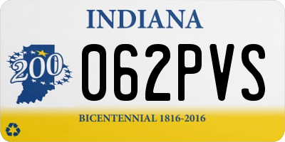 IN license plate 062PVS