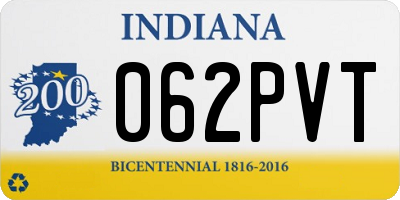IN license plate 062PVT