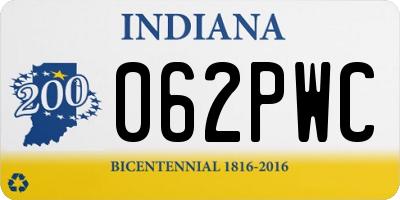 IN license plate 062PWC