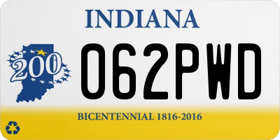 IN license plate 062PWD