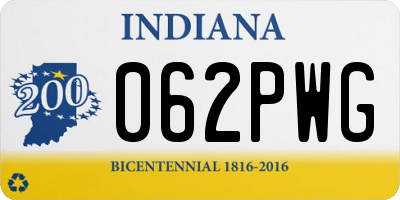 IN license plate 062PWG