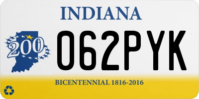 IN license plate 062PYK