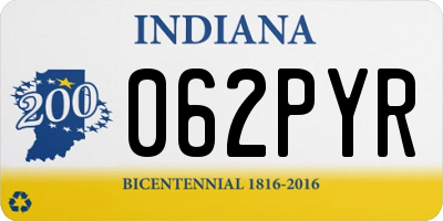 IN license plate 062PYR