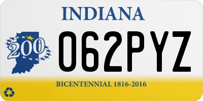 IN license plate 062PYZ