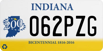 IN license plate 062PZG