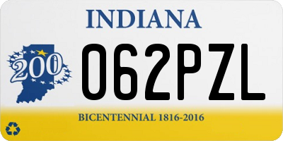 IN license plate 062PZL