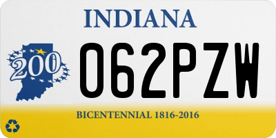 IN license plate 062PZW