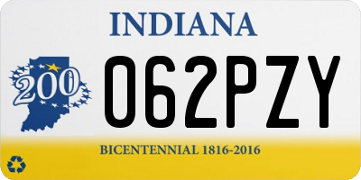 IN license plate 062PZY