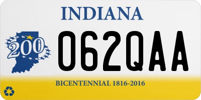 IN license plate 062QAA
