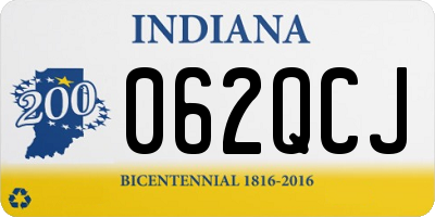 IN license plate 062QCJ