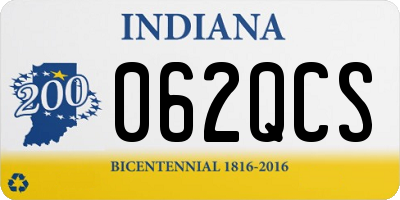 IN license plate 062QCS