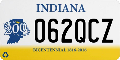 IN license plate 062QCZ