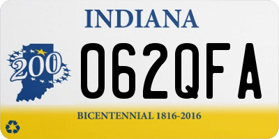 IN license plate 062QFA