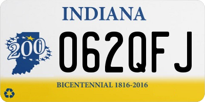 IN license plate 062QFJ