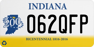 IN license plate 062QFP