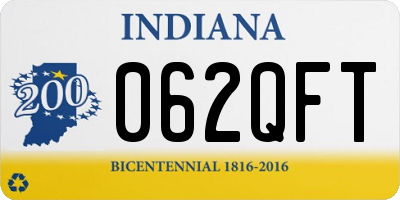 IN license plate 062QFT