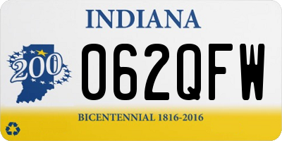 IN license plate 062QFW