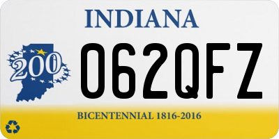 IN license plate 062QFZ