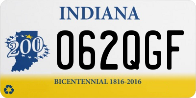 IN license plate 062QGF