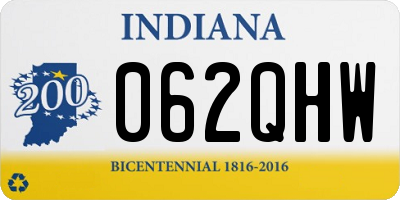 IN license plate 062QHW